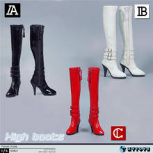 1:6 Scale Figure Accessory High Heels Long Boots Hollow Shoes Black/White/Red Color for 12 inches Action Figure Body Toy 2024 - buy cheap