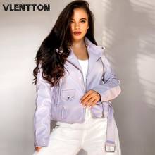 Spring Autumn Women Faux Leather Jacket Ladies Solid With Belt Zipper Biker Coat Female Casual Outwear 2024 - buy cheap