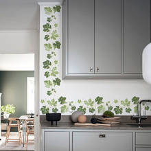 Pegatinas de pared de hoja verde para dormitorio, decoración de esquina, mural de arte, rodapié, papel tapiz, decoración del hogar 2024 - compra barato