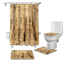 Egito património histórico arte antiga cortina de chuveiro tapete capa de vaso sanitário banho tapete conjunto cortina do banheiro decoração da sua casa 2024 - compre barato