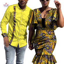 Bintarealwax-ropa de Ankara para pareja, Dashiki, vestidos elegantes con estampado africano y camisas para hombres, ropa africana de algodón WYQ712 2024 - compra barato