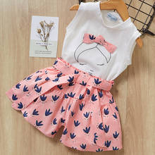 Print Kids Girls Clothing Sets Dot 2022 New Summer Baby Girls Clothes Sleeveless T-Shirt Shorts Suit 2Pcs Children Clothes Suits 2024 - buy cheap