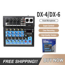 Professional Audio Mixer Sound Card DJ Mixing-Console System USB Bluetooth Interface 48V Phantom Power 4/6 Channels  Music-Mixer 2024 - buy cheap