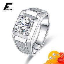 Trendy Ring for Men 925 Silver Jewelry with Cubic Zirconia Gemstones Finger Rings Male Wedding Engagement Accessories Wholesale 2024 - buy cheap