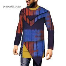 Ropa Africana informal para hombres, camisa Dashiki de retales con estampado africano, Tops Bazin Riche, ropa africana tradicional WYN889 2024 - compra barato