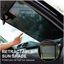 Quebra-sol retrátil para janela de carro, em pvc, preto e prata, proteção anti-uv 2024 - compre barato