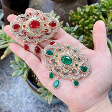 Sunspicems Elegent Round Flower Turkish Brooch For Women Ethnic Caftan Corsage Bride Wedding Jewerly Indian Bohemia Broches Pins 2024 - buy cheap