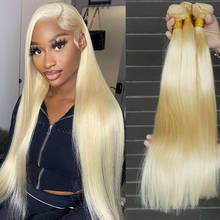 30 40 Inch Brazilian Bone Straight Blonde Human Hair Weave Bundles 613 Color Full 3 4 Bundles Remy Virgin Hair Extensions 2024 - buy cheap
