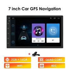 Radio con GPS para coche, reproductor Multimedia con Android, 4 núcleos, 2Din, vídeo, estéreo, Mirror Link, de 7 pulgadas pantalla táctil HD, USB, WiFi 2024 - compra barato