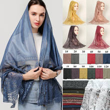 Plain Premium Cotton Viscose Scarf Women Hijab Musmim Headscarves Wrap Luxury Floral Hollow Bandana Shawl Female Foulard Muffler 2024 - buy cheap