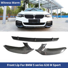 for Bmw G30 5 Series M-tech Sport Bumper 530i 540i 16-up Carbon Front Bumper Lip Splitter Body Kit Sedan 2024 - buy cheap