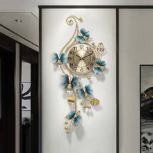 Большие китайские настенные часы, креативные цифровые Роскошные Металлические, в современном дизайне, для гостиной, украшение для дома DG50W 2024 - купить недорого