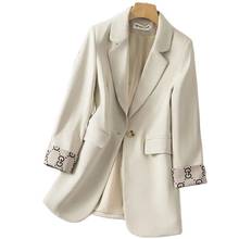 Beige Fashion Leisure Women Suit Jacket 2022 Spring Autumn  Style Korean Version Slim Fit Temperament Wild Elegant Lady Blazer