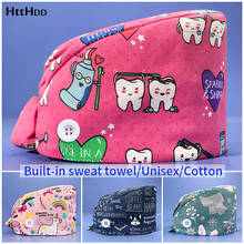 Pink Teeth Print Scrubs Work Caps Profession Beauty Salon Scrubs Hats Health Workers Work Cap Lab Hat 100% Cotton Hats Round Cap 2024 - buy cheap