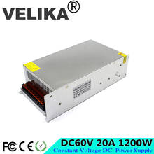 Interruptor de fonte de alimentação ajustável, dc60v, 20a, 1200w, transformador de condutor de led, 110 v, cabeças 60v, smps para equipamentos mecânicos industriais 2024 - compre barato