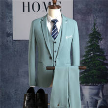 Blazers-Conjunto de chaleco para hombre, traje de tres piezas de moda para novio, boda, abrigo informal de negocios, chaqueta, pantalones 2024 - compra barato