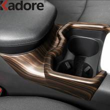 Soporte de taza de agua frontal para coche Toyota, pegatina embellecedora para Interior de coche, cubierta de marco, grano de madera, para Toyota RAV4, RAV 4, 2019, 2020, 2021 2024 - compra barato