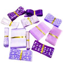 10y/style 6-40mm Random purple Mixed Printed Organza Ribbons Headwear Materials DIY Sewing Accessories 2024 - buy cheap