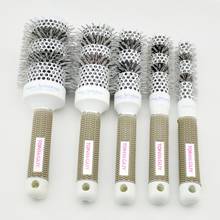 Free shipping 5 pcs Ceramic Ionic Hair Brush, Hair rolling brush set use with blower for haircurling styling 2024 - buy cheap