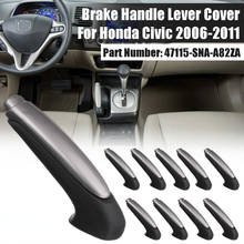 Alça de freio de mão do carro cobre alça de estacionamento manga protetor interior acessórios para honda civic 2006 2007 2008 -2011 2024 - compre barato