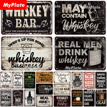 Real Man Whiskey Bar Brand Poster Vintage Tin Sign Beer Metal Sign Plaque for Pub Bar Decoration Man Cave Club Wall Decoration 2024 - buy cheap