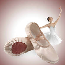 Sapatilhas femininas de cetim, sapatos macios brancos feitos à mão para mulheres e adultos, com palmilha macia para dança 2024 - compre barato