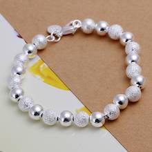 Silver color stamped  exquisite sandy Beads bracelet fashion charm wedding simple models Cute women lady birthday gift H084 2024 - buy cheap