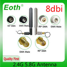 eoth 2.4g wifi Antenna router antena 2.4GHz 5.8Ghz IOT 8dBi antene RP-SMA sma male Dual Band 2.4G 5.8G ipex 1 21cm Pigtal 2024 - buy cheap