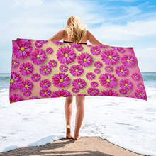 Розовое банное полотенце с градиентной текстурой цветов маргариток, пляжное полотенце из микрофибры, быстросохнущее банное полотенце s для взрослых, коврик для йоги 2024 - купить недорого