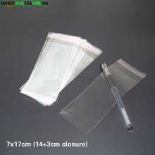 Bolsas de plástico autoadhesivas para almacenamiento, embalaje de cosméticos, transparente, resellable, BOPP/Poly/celofán, 7x14 + 3cm, 500 Uds. 2024 - compra barato