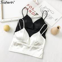 Sujetador sin aros para mujer, top Sexy con tirantes de seda, Bralette de inmersión suave, sostén para dormir, Push-Up, lencería sexy 2024 - compra barato