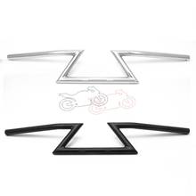 For Honda Kawasaki Yamaha Suzuki Harley Chopper Bobber Cafe Racer Motorcycle Metal Handlebar 7/8" 22mm Drag Straight Bar Black