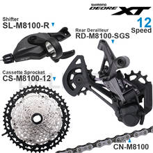 Переключатель передач SHIMANO DEORE XT M8100, задний переключатель передач 12 В, кассета передач 10-51T, для горных велосипедов, 1x12-Speed RD SL CS CN M8100 2024 - купить недорого