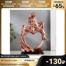 Souvenir Polistone "Loves on the heart" Gold with red 15,5x10,5x6 cm 5122130 Home decor Statues Sculptures Decoration Crafts Garden 2024 - buy cheap