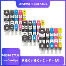 Cartucho de tinta para impressora, 5pk compatível com canon 570xl segundo pgi570 cli571 pgi570xl pixma mg5750 mg5751 mg5752 mg5753 mg6850 2024 - compre barato