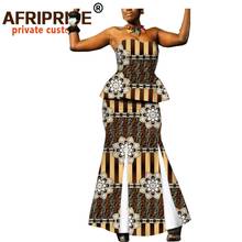 2022 áfrica nova moda roupas 2 peças conjunto de saia para mulher afripride sem alças topo + andar de comprimento saia feminina conjunto a1926003 2024 - compre barato