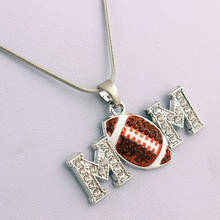 Mothers Day Gifts for Mom rhodium plating zinc alloy football Pendant Necklace 2024 - buy cheap