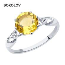 Ring. sterling silver with cubic zirkonia and citrine fashion jewelry 925 women's male 2024 - buy cheap