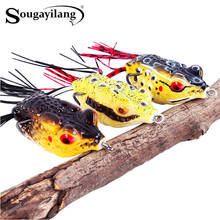 Sougayilang-Señuelos de Pesca de rana hueca, cebos de anzuelo de acero inoxidable de PVC suave para pesca de agua dulce, cabeza de serpiente de lubina, 1 ud. 2024 - compra barato