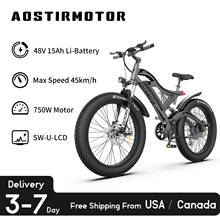 AOSTIRMOTOR Электрический горный велосипед 4,0 Толстая шина Электрический велосипед пляжный велосипед 750 Вт EBike 48V11.6Ah литиевая батарея Снежный велосипед 2024 - купить недорого