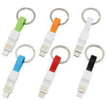 Cable USB 3 en 1 Mini llavero Micro Usb tipo C, carga rápida, sincronización de datos, 2A, Cables cortos para iPhone, Samsung, Xiaomi, 500 Uds. 2024 - compra barato