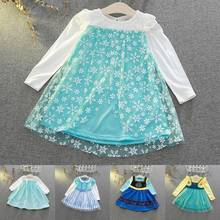 Bebê meninas neve rainha 2 elsa anna vestido crianças menina carnaval festa de aniversário traje crianças menina princesa vestido 1-6 anos 2024 - compre barato