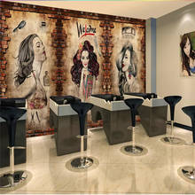 Mural Vintage de barbería, papel tapiz para salón de peluquería, Centro de peinado, decoración Industrial, pared de cemento, pared de ladrillo, fondo, papel de pared 3D 2024 - compra barato