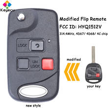 KEYECU Modified Flip Remote Control Key With 3 Buttons 314.4MHz 4D67/ 4D68/ 4C Chip for Lexus GX470 LX470 Fob FCC ID: HYQ1512V 2024 - buy cheap
