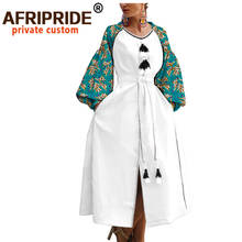 Vestidos africanos para as mulheres festa de noite vestido de impressão manga plus size maxi vestido branco vestido de casamento cera algodão a1925011 2024 - compre barato