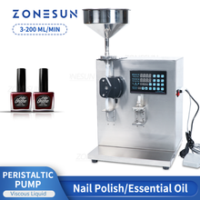 ZONESUN-máquina de llenado automático de aceite esencial, esmalte de uñas, miel, agua, botella de bebida, bomba peristáltica con tolva 2024 - compra barato