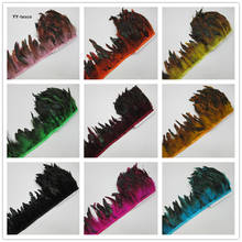 YY-tesco Wholesale 10 Yards 15-20CM Chicken Rooster Tail Feathers Trims Strip for Wedding Party Clothing Rooster Feather Trim 2024 - buy cheap