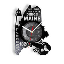 The Pine Tree State Maine Home State Wall Clock Maine Pride Dirigo Vinyl Record Clock Living In Main Home Decor Homesick Gifts 2024 - buy cheap