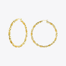 Enfashion brincos de argolas torção, de aço inoxidável, cor dourada, redondos, para mulheres, joias femininas em181064 2024 - compre barato