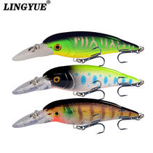 LINGYUE-señuelo de Pesca de pececillo gordo, señuelo de plástico ABS duro, Crankbait, sonajero Isca de Pesca, manivelas artificiales para lubina, Lucio, 2024 - compra barato